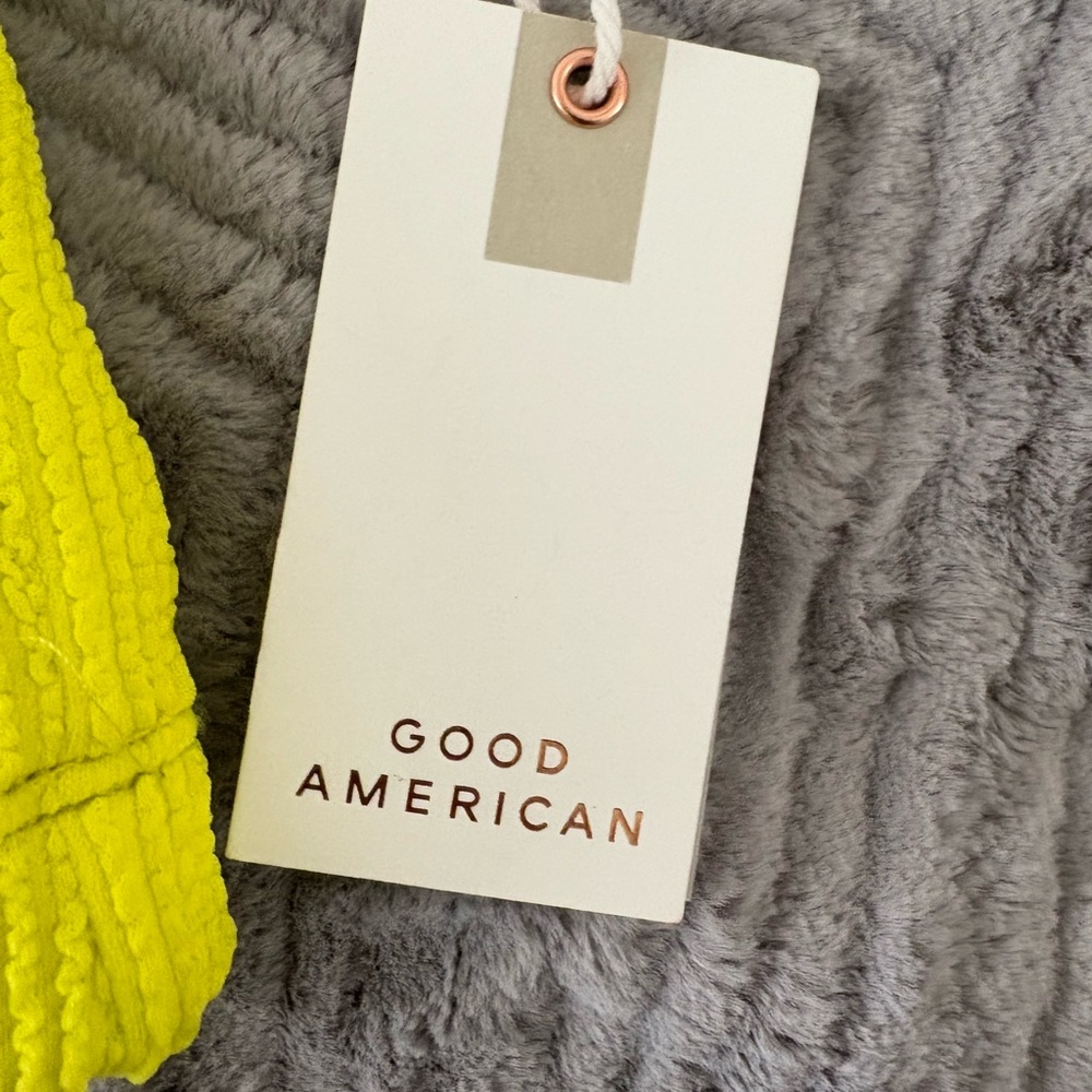 Good American Neon Yellow Always Fits Better Band Bandeau Bikini Top Size L XL - Picture 8 of 10